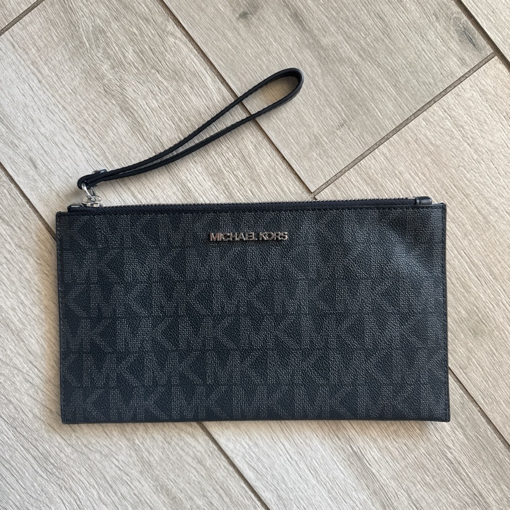 Michael Kors Black Monogram Wristlet